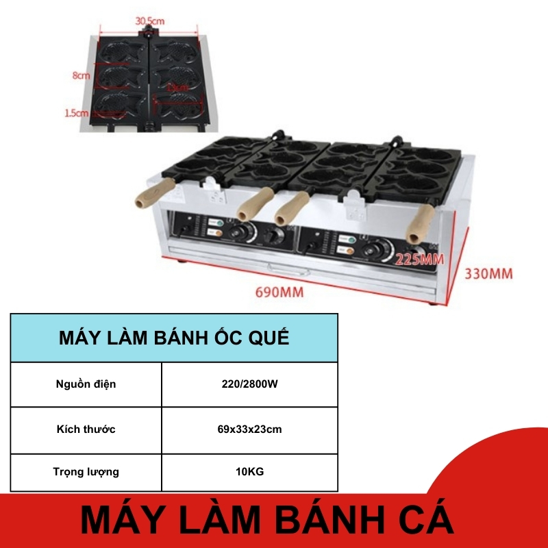 Tổng hợp máy làm bánh cá các loại 3-6 con