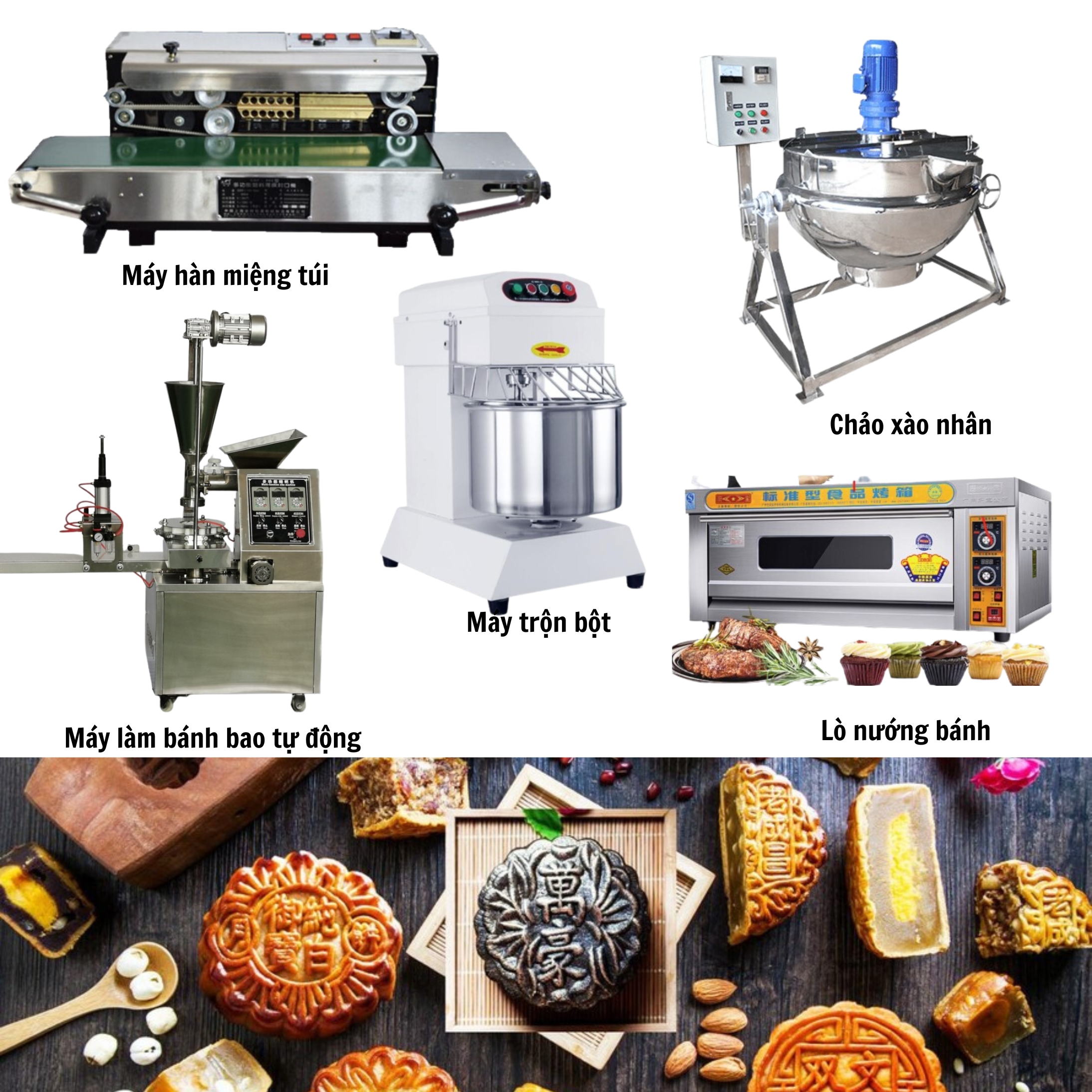 Trọn bộ 5 loại máy không thể thiếu cho các cơ sở sản xuất bánh trung thu