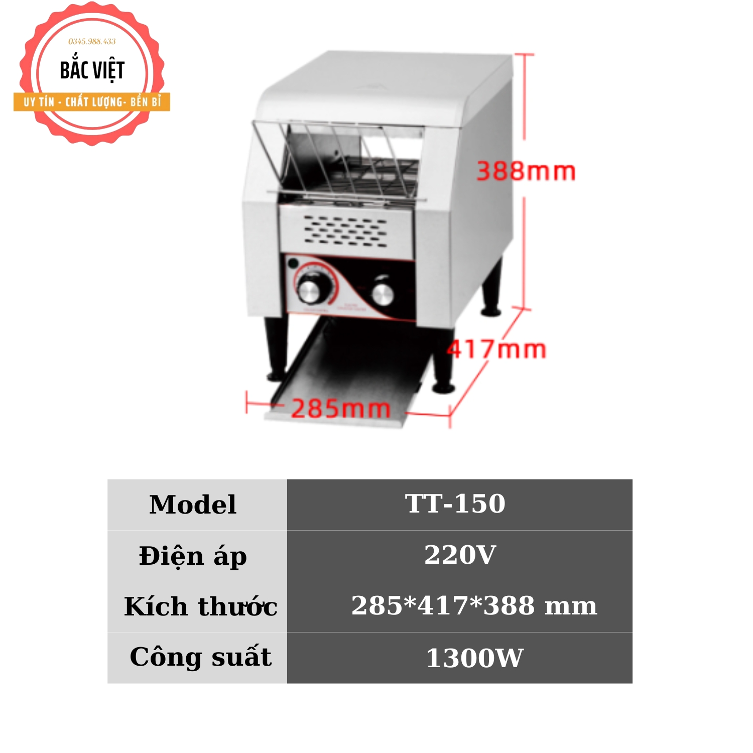 Máy nướng bánh mỳ chuyên dụng TT-150