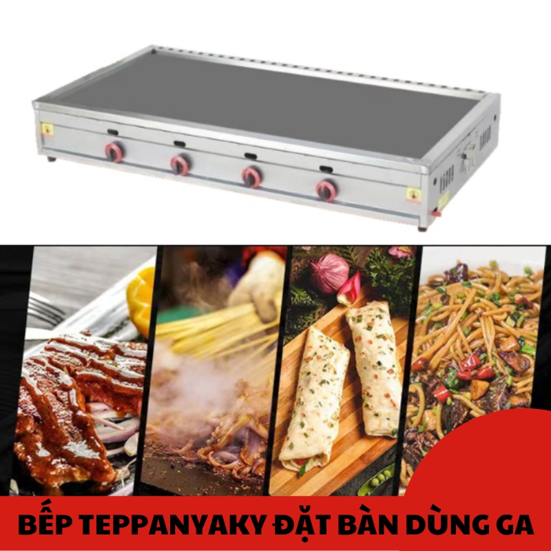 Bếp nướng teppanyaki dùng ga đặt bàn loại 1.2m