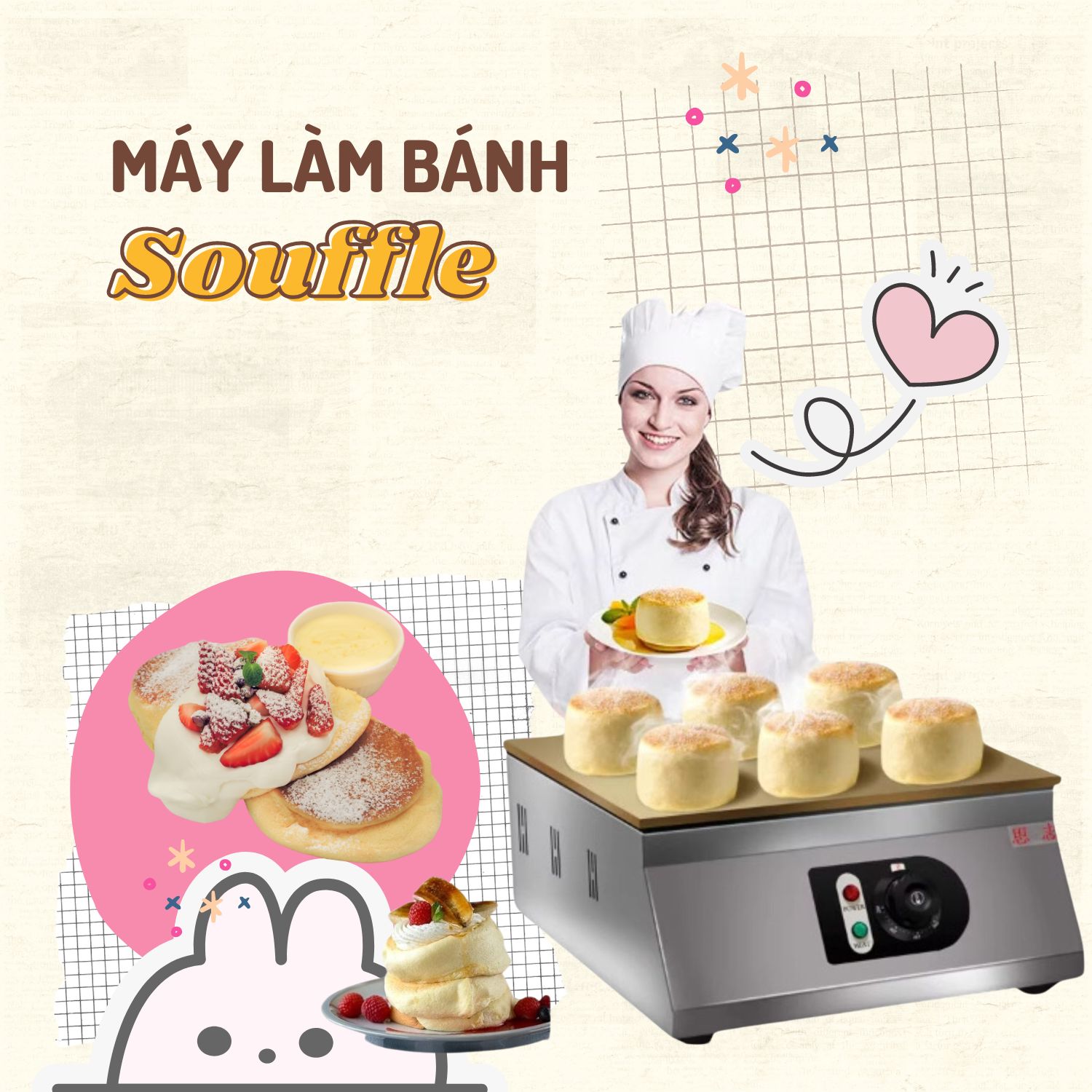 Dễ Dàng Tạo Ra Chiếc Souffle Mềm Mịn, Phồng Đẹp Với Máy Làm Bánh Souffle Cao Cấp