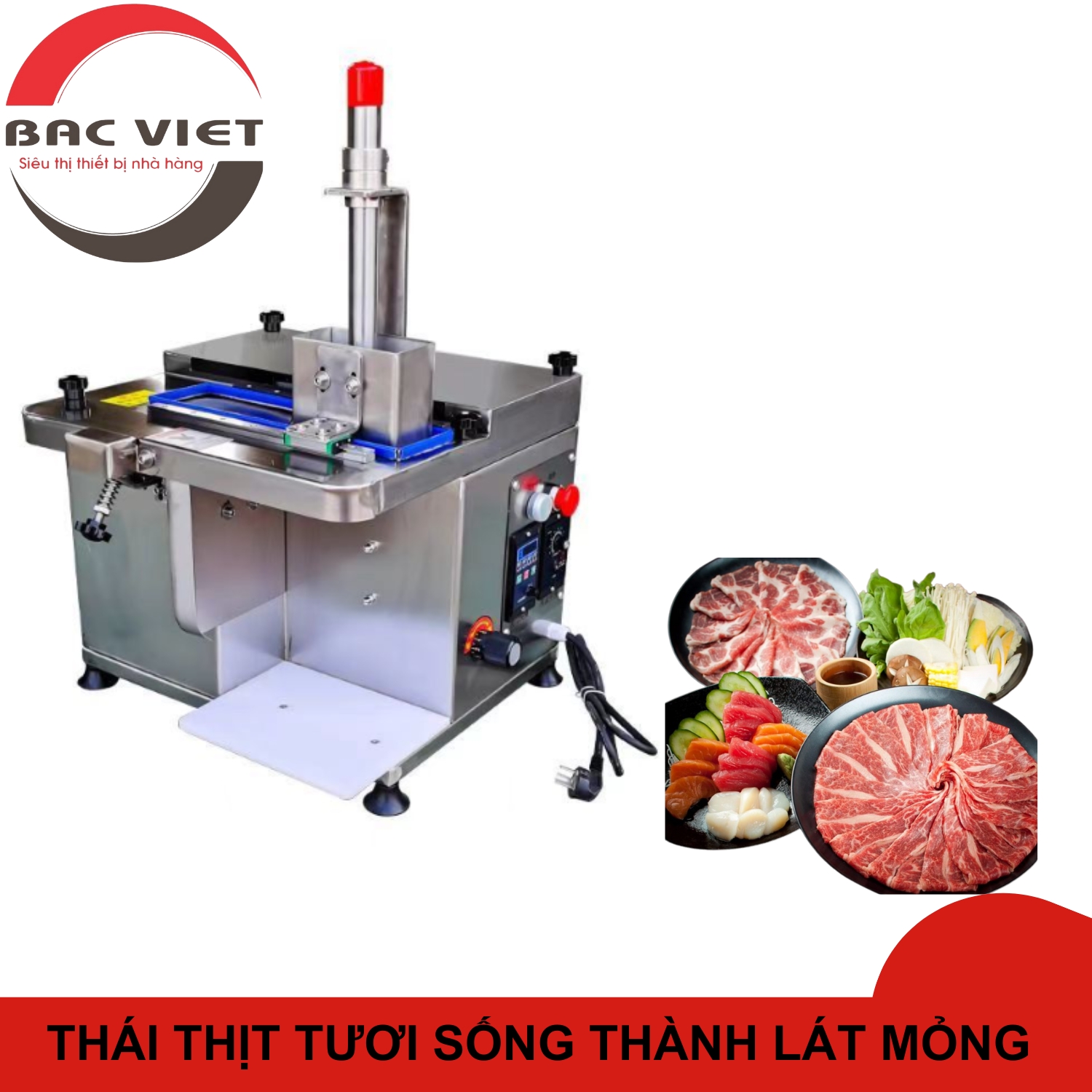 Máy thái lát thịt tươi sống điều chỉnh độ dày mỏng