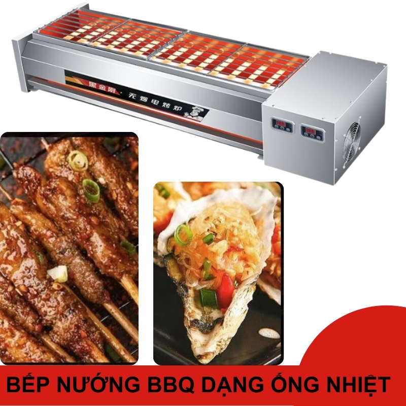 Bếp nướng bbq dạng ống nhiệt  thế hệ mới dùng điện BV8386