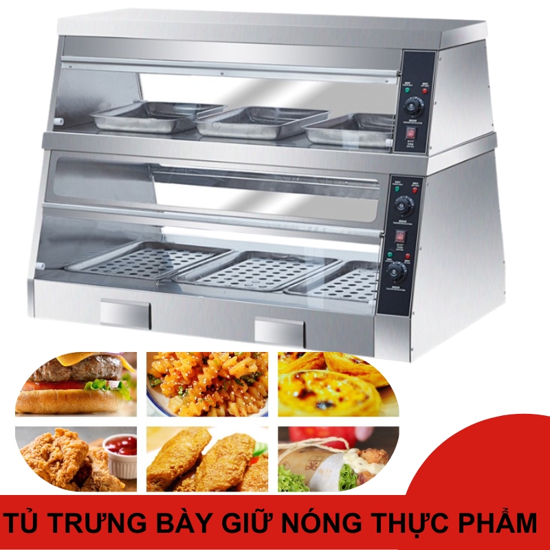 Tủ trưng bày giữ nóng gà rán cao cấp loại 1.2m