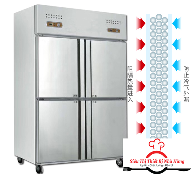 Tủ lạnh có 4 ngăn chứa: 2 ngăn đông và 2 ngăn mát