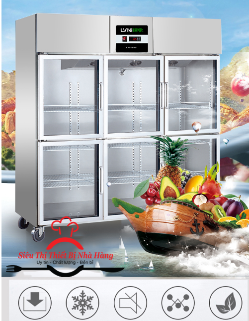 Mua tủ lạnh đứng 6 cánh kính chính hãng – giá rẻ tại Siêu thị thiết bị nhà hàng Bắc Việt