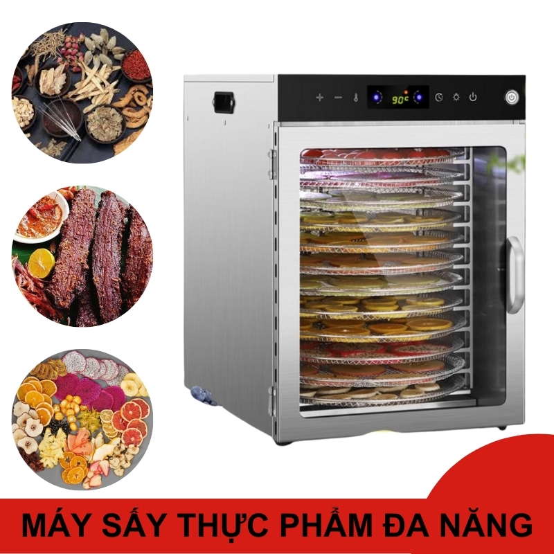 Tủ sấy khô thực phẩm loại 12 khay xoay