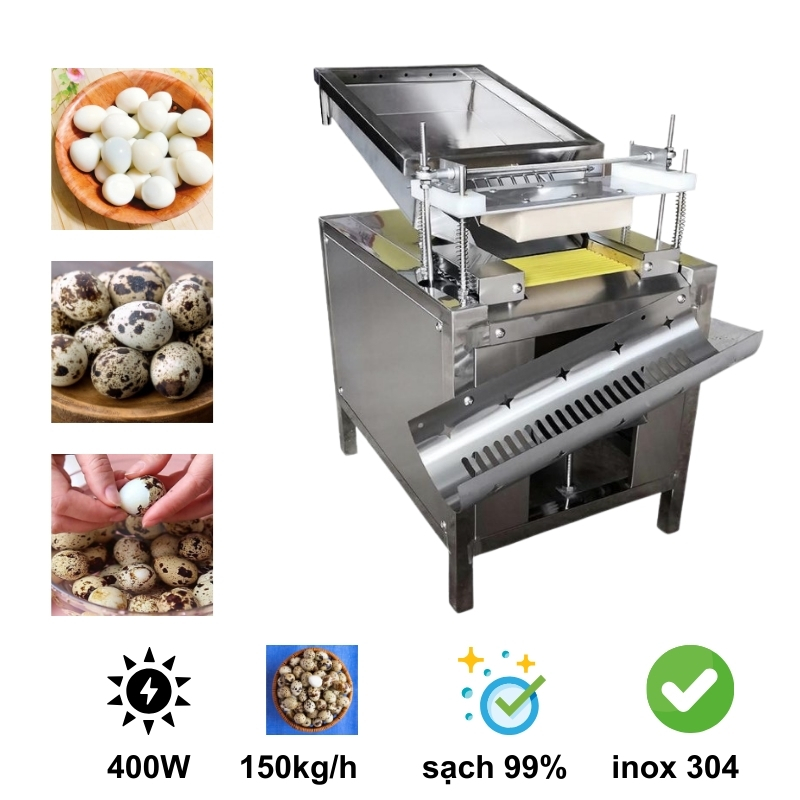 Máy bóc vỏ trứng cút tự động – Bóc nhanh, sạch, năng suất cao