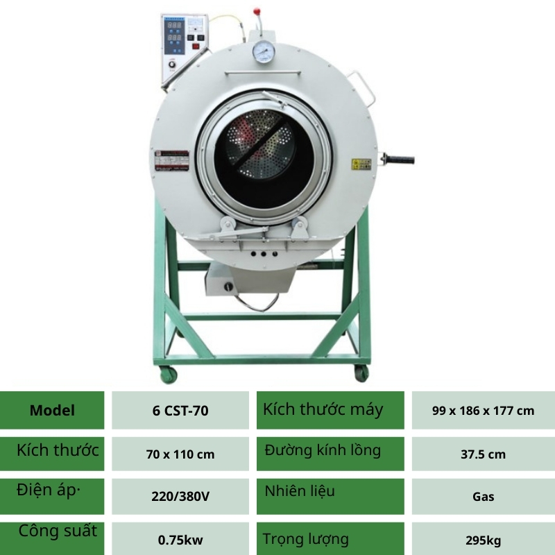 Máy sao chè 70cm dùng gas – Sao chè nhanh, đều, thơm chuẩn vị