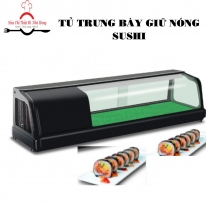 Sáng bừng không gian nhà hàng với tủ trưng bày sushi