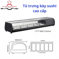Tủ trưng bày và bảo quản sushi khay inox cao cấp