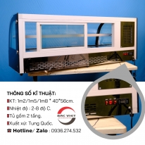 Tủ sushi 2 tầng – Giải pháp trưng bày sushi chuyên nghiệp cho nhà hàng hiện đại