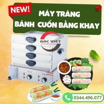 Máy tráng bánh cuốn bằng khay dùng điện