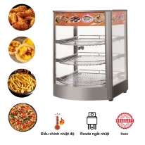 Tủ trưng bày giữ nóng thức ăn mini loại 3 tầng inox – Giải pháp giữ nóng & trưng bày hoàn hảo cho mọi mô hình kinh doanh ẩm thực